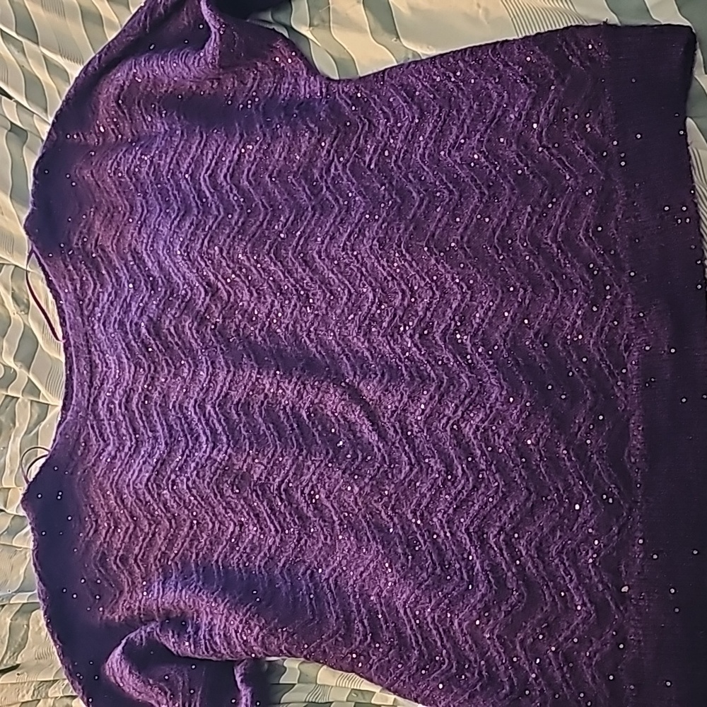Margeaux & Ellie Purple Sparkly Sweater Size M
